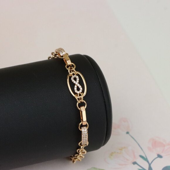 "Rose Gold Infinity Link Bracelet with Adjustable Chain, XPBL0930 - Picture 8 of 12